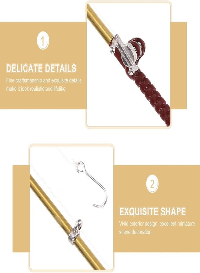 aoukoslt Gold 1/12 Miniature Fishing Pole Dollhouse Decoration Accessories, Miniature Fishing Pole, Dollhouse Accessories, Dollhouse Decor, Decorations - Image 3